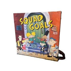 Hey Arnold! Squad Goals 12x12  Vintage 90's Canvas Wall Art, Urban Fourth Grade